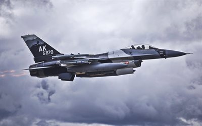 جنرال ديناميكس F-16 Fighting Falcon, عرض الجانب, الغيوم, طائرة مقاتلة, جنرال ديناميكس, الجيش الأمريكي, الطائرات المقاتلة, تحلق F-16, مقاتلة, F-16