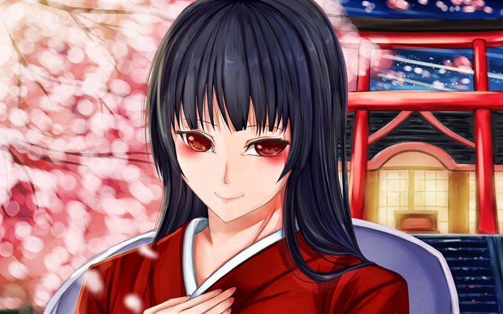 Yuuko Kanoe, manga, Tasogare Otome x Amnesia, girl with red eyes, artwork, Kanoe Yuuko