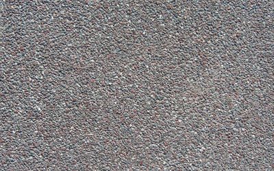o cinza do asfalto textura, macro, pedra cinza de fundo, pedras cinzentas, estrada textura, asfalto, estrada, planos de fundo cinza
