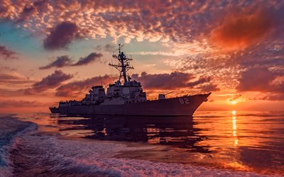 USSラッセン, sunset, 駆逐艦, 合衆国海軍とある, DDG-82, アメリカ陸軍, 戦艦, アメリカ海軍, アーレイバーク級, USSラッセンDDG-82