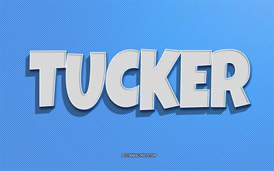 Tucker, blue lines background, wallpapers with names, Tucker name, male names, Tucker greeting card, line art, picture with Tucker name