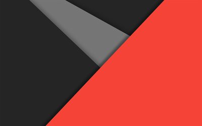 materialdesign, 4k, rot und schwarz, geometrische formen, bunte hintergr&#252;nde, rote linien, geometrische kunst, kreativ, hintergrund mit linien