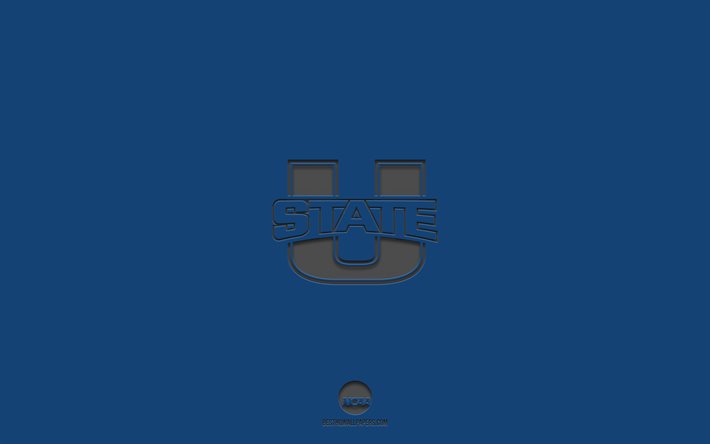 ユタ州立大学, 青い背景, アメリカンフットボール, ユタ州立大学のエンブレム, 全米大学体育協会, Utah, 米国, フットボール, ユタ州立大学のロゴ