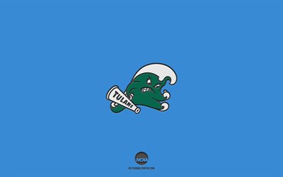 Tulane Green Wave, blue background, American football team, Tulane Green Wave emblem, NCAA, Louisiana, USA, American football, Tulane Green Wave logo