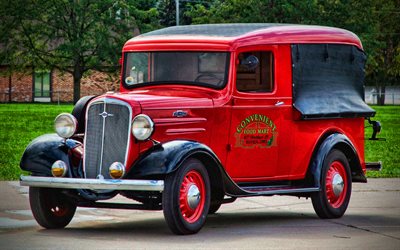 Chevrolet Canopy, retro cars, 1936 cars, HDR, trucks, 1936 Chevrolet Canopy, american cars, Chevrolet