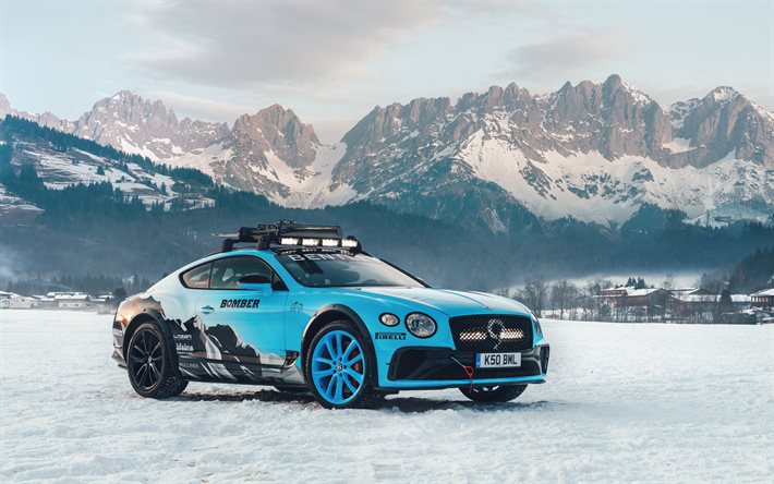 4k, Bentley Continental GT Ice Race, tout-terrain, hiver, 2021 voitures, superars, 2021 Bentley Continental GT, Bentley