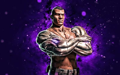 Classic Jax Briggs, 4k, luzes de n&#233;on violeta, Mortal Kombat Mobile, jogos de luta, MK Mobile, criativo, Mortal Kombat, Classic Jax Briggs Mortal Kombat
