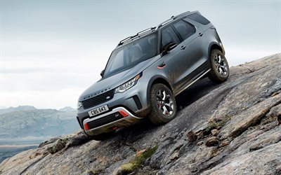 Land Rover Discovery SVX, 2018 cars, SUVs, rocks, offroad, new Discovery, Land Rover
