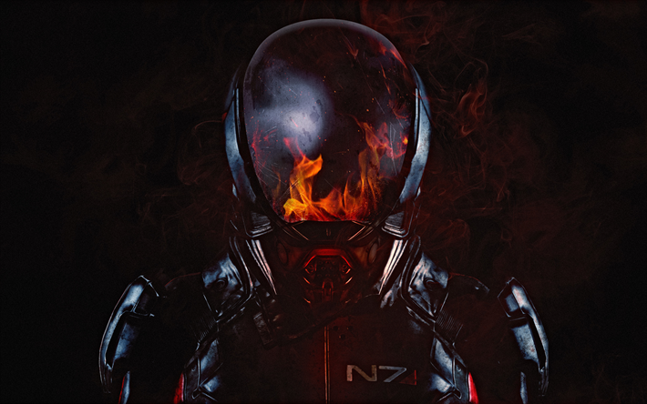 Mass Effect Andromeda, 4k, cyber-krigare, 2017 spel