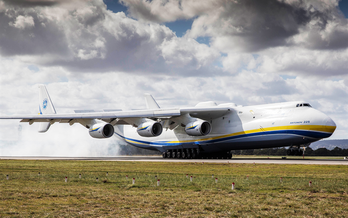 Antonov An-225 Mriya, 4k, cargo plane, Ukrainian giant, Ukraine, biggest airplane, cargo transportation, An-225, Ukrainian planes, Antonov