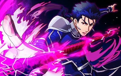 Download wallpapers Cu Chulainn, Fate Stay Night, Lancer, darkness ...