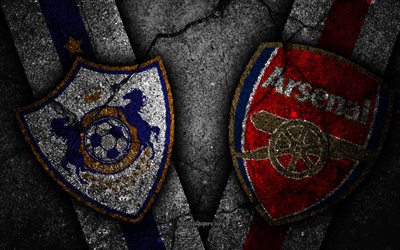 Qarabag vs Arsenal, UEFA Europa League, Group Stage, Round 2, creative, Qarabag FC, Arsenal FC, black stone