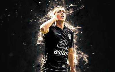 Kristoffer Peterson, abstract art, Swedish footballer, Heracles Almelo FC, soccer, Peterson, Dutch Eredivisie, football, neon lights