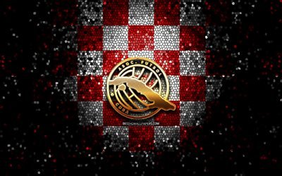 Cuban football team, glitter logo, CONCACAF, North America, red white checkered background, mosaic art, soccer, Mexico National Football Team, AFC logo, football, Cuba