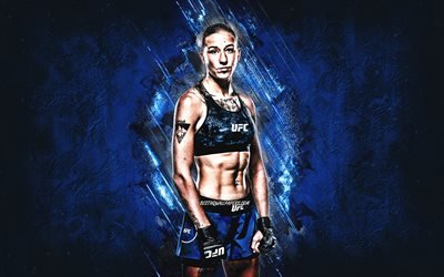Mariya Agapova, UFC, MMA, Kazakh fighter, blue stone background, Ultimate Fighting Championship