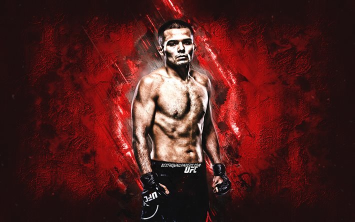 Mark De La Rosa, MMA, UFC, combattant am&#233;ricain, portrait, fond de pierre rouge, Ultimate Fighting Championship
