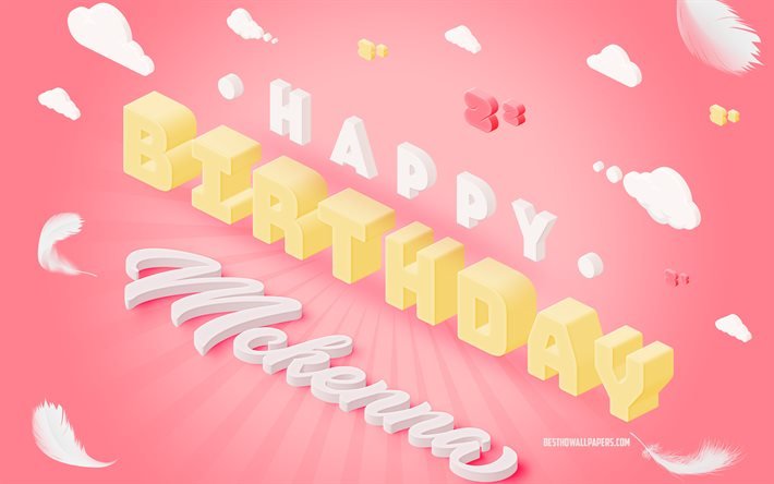 Happy Birthday Mckenna, 3d Art, Birthday 3d Background, Mckenna, Pink Background, Happy Mckenna birthday, 3d Letters, Mckenna Birthday, Creative Birthday Background