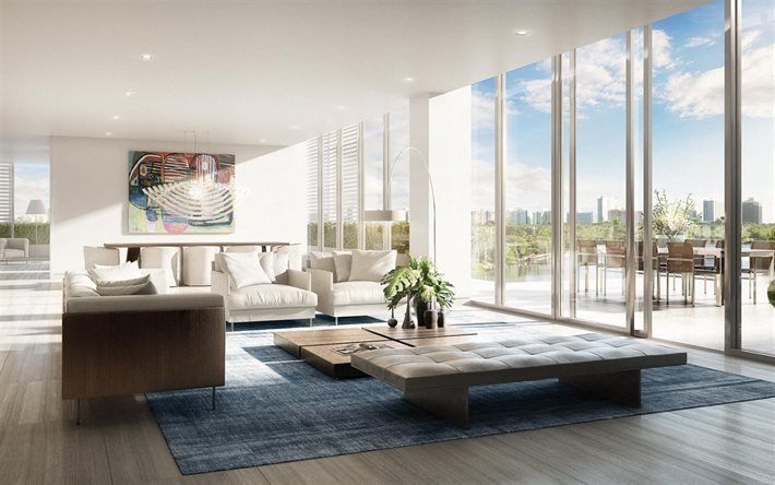 soggiorno, design d&#39;interni elegante, minimalismo, progetto soggiorno, stile moderno