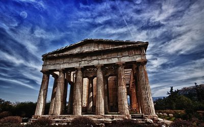 Antika grekiska tempel, Parthenon, Aten, gammal arkitektur, Grekland, Aten landm&#228;rken