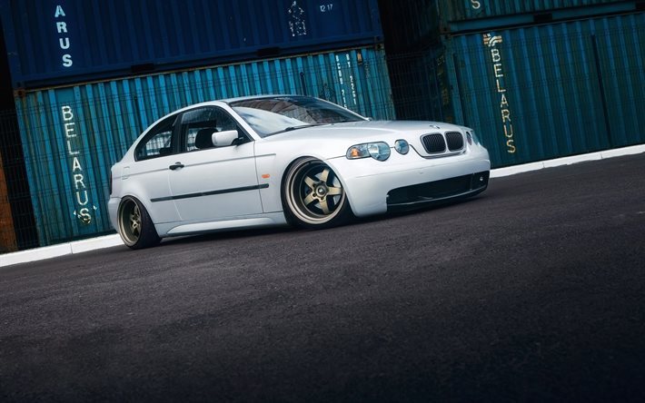 BMW 3-Series, E46, tuning, stance, white m3, supercars, BMW