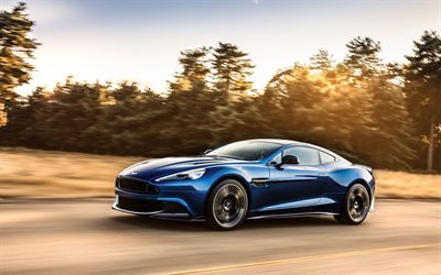 Aston Martin Vanquish S, 2017, urheiluauto, Aston Martin, tie, nopeus, Vanquish