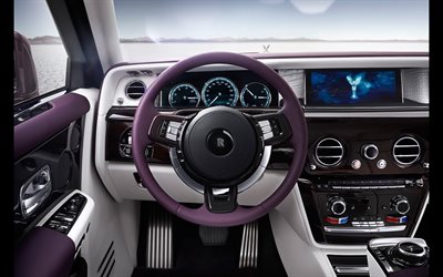 Rolls-Royce Phantom, 4k, sisustus, 2018 autoja, kojelauta, uusi Phantom, Rolls-Royce