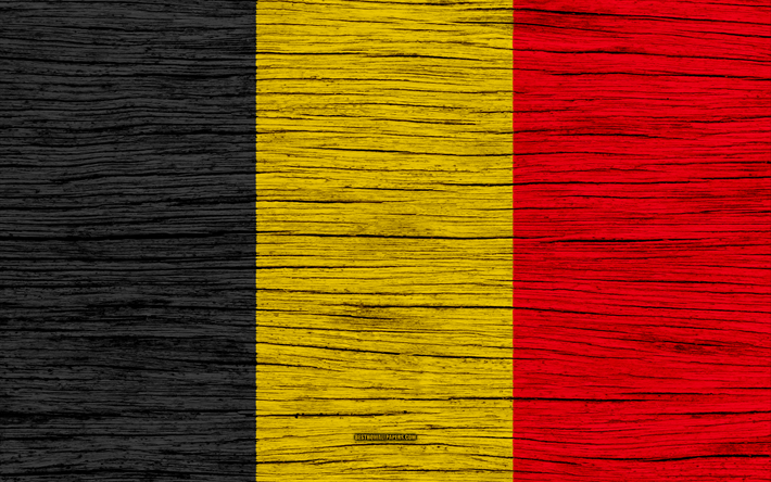 العلم من بلجيكا, 4k, أوروبا, نسيج خشبي, العلم البلجيكي, الرموز الوطنية, بلجيكا العلم, الفن, بلجيكا
