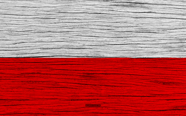 Polonya bayrak, 4k, Avrupa, ahşap doku, ulusal semboller, sanat, Polonya