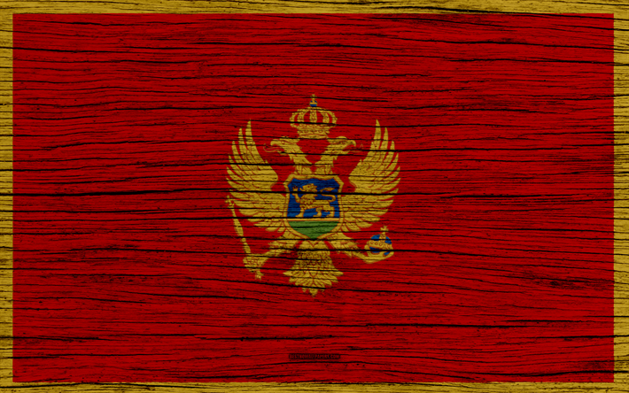 Bandiera del Montenegro, 4k, in Europa, di legno, texture, Montenegrina, bandiera, simboli nazionali, Montenegro, arte