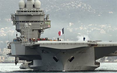 Charles de Gaulle, R91, Ranskan lentotukialus, 4k, lippulaiva, Ranskan Laivasto, atomic lentotukialus, Ranska