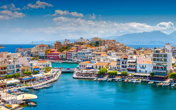 Greece, summer, sea, travel concepts, Mediterranean Sea, 4k