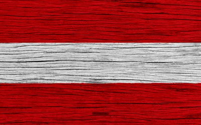 Bandera de Austria, 4k, de Europa, de madera de textura, Austria bandera, los s&#237;mbolos nacionales, la bandera de Austria, el arte, Austria