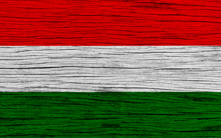 flag of hungary, 4k, europe, wooden texture, hungarian flag, national symbols, hungary flag, art, hungary