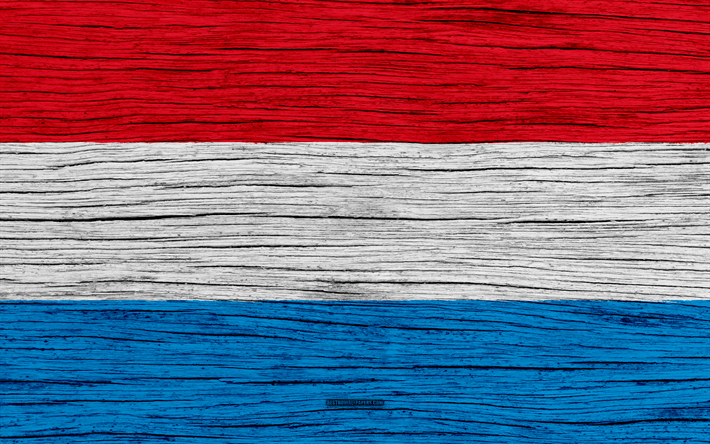 Bandeira de Luxemburgo, 4k, Europa, textura de madeira, s&#237;mbolos nacionais, Luxemburgo bandeira, arte, Luxemburgo