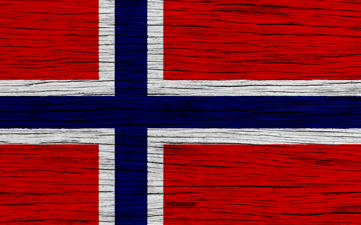 Flag of Norway, 4k, Europe, wooden texture, Norwegian flag, national symbols, Norway flag, art, Norway