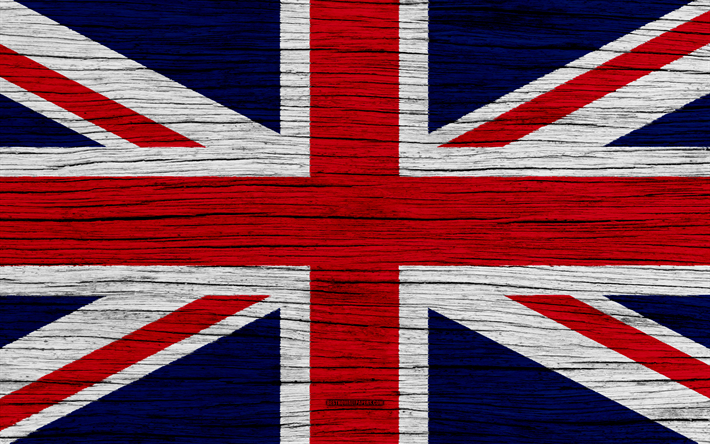 علم بريطانيا العظمى, 4k, أوروبا, نسيج خشبي, العلم البريطاني, بريطانيا العظمى العلم الوطني, الرموز الوطنية, علم المملكة المتحدة, الفن, بريطانيا العظمى