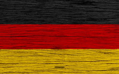 Flag of Germany, 4k, Europe, wooden texture, German flag, national symbols, Germany flag, art, Germany