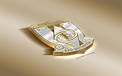 Urawa Red Diamonds, Japanese football club, golden silver logo, Saitama, Japan, J1 League, 3d golden emblem, Japan Professional Football League, creative 3d art, football, Urawa Reds