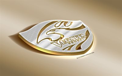 Vegalta Sendai, Japanese football club, golden silver logo, Sendai, Japan, J1 League, 3d golden emblem, creative 3d art, football, Begaruta Sendai
