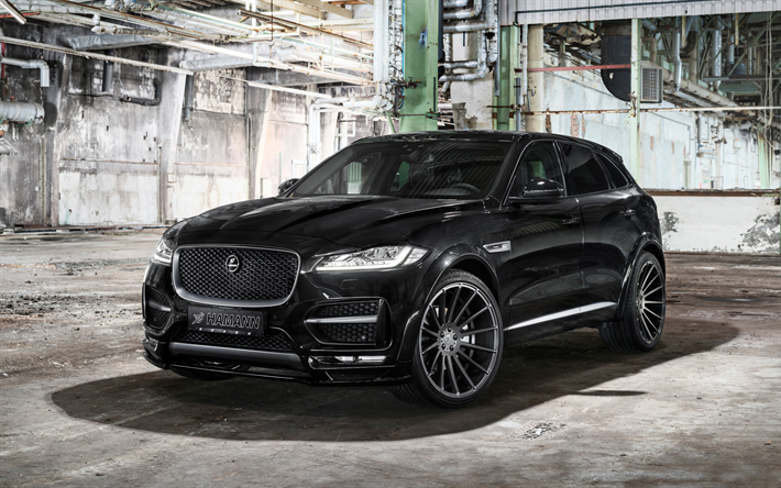 2019, el Jaguar F-PACE, Hamann, el ajuste de la F-PACE, negro SUV de lujo, exterior, British cars, el nuevo negro F-PACE, Jaguar