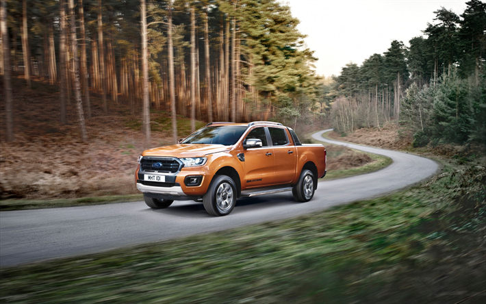 Download Wallpapers Ford Ranger Wildtrak 2019 American Pickup Trucks New Orange Ranger Front View Off Road American Cars Ford For Desktop Free Pictures For Desktop Free