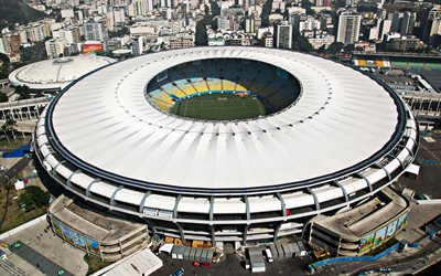 Maracana Stadium, Rio de Janeiro, Brazil, Brazilian football stadium, the main sports arena, largest stadium in Brazil, Maracana, Estadio Jornalista Mario Filho, Flamengo, Fluminense