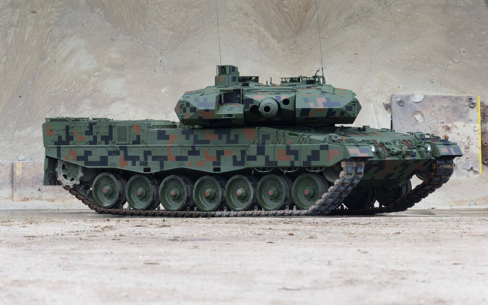 Leopard 2, Polska battle tank, arm&#233;n i Polen, kamouflage gr&#246;n, tankar, Main Battle Tank, Polen