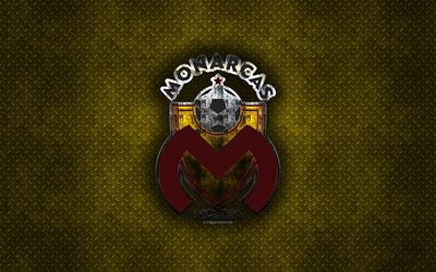 CA Monarcas Morelia, Mexican football club, yellow metal texture, metal logo, emblem, Morelia, Mexico, Liga MX, creative art, football