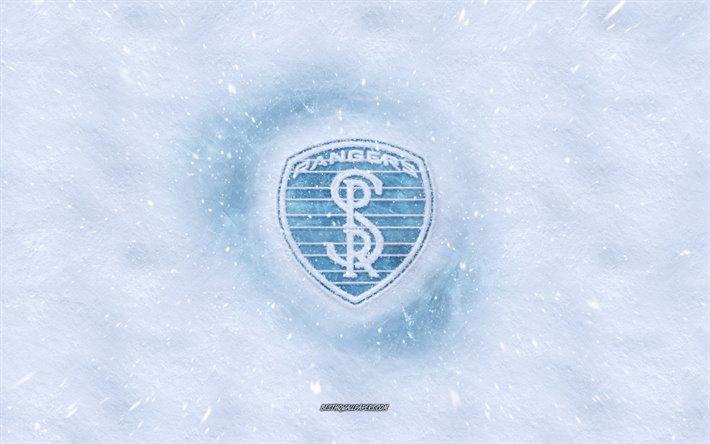 Swope Park Rangers logo, American soccer club, winter concepts, USL, Swope Park Rangers ice logo, snow texture, Kansas City, Kansas, USA, snow background, Swope Park Rangers, soccer