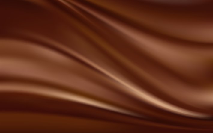 Download wallpapers chocolate wave texture, chocolate background, chocolate texture, brown wave