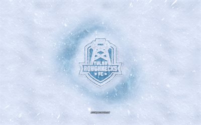 Tulsa Roughnecks FC logo, American club de soccer d&#39;hiver, concepts, LSU, Tulsa Roughnecks FC logo de la glace, de la neige texture, Tulsa, Oklahoma, &#233;tats-unis, neige, fond, Tulsa Roughnecks FC, football