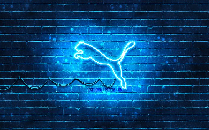 ダウンロード画像 Puma青色のロゴ 4k 青brickwall プーママーク ブランド プーマネオンのロゴ Puma フリー のピクチャを無料デスクトップの壁紙