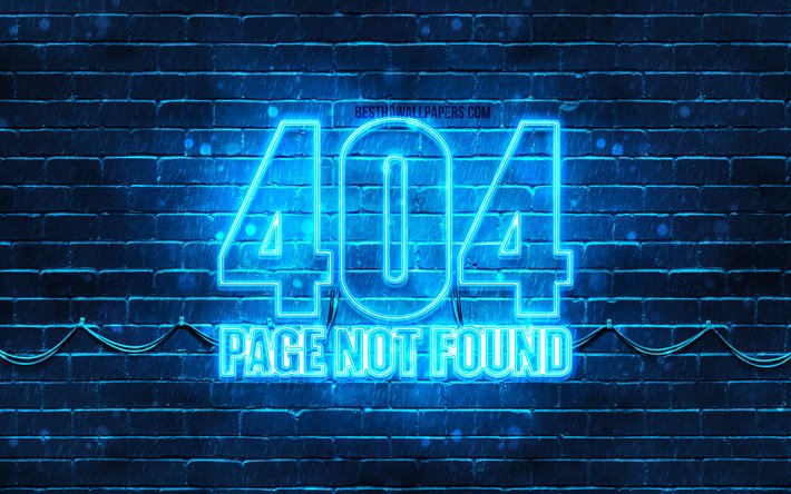 404-seite nicht gefunden-blau-logo, 4k, blau brickwall -, 404-seite nicht gefunden-logo -, marken -, 404-seite nicht gefunden-neon-symbol, 404-seite nicht gefunden