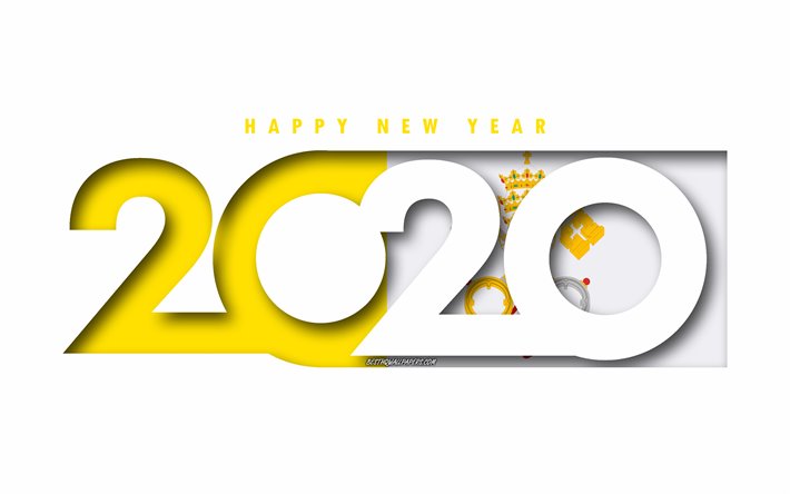 Vatikan, beyaz arka plan, Mutlu Yeni Yıl Vatikan, 3d sanat 2020 Vatikan, Bayrak, 2020 kavramlar, Vatikan bayrak, Yeni Yıl 2020, 2020 Vatikan bayrak